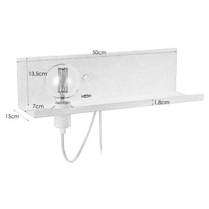 Markslöjd 106969 - Applique dimmerabile con presa USB MULTI 1xE27/60W/230V