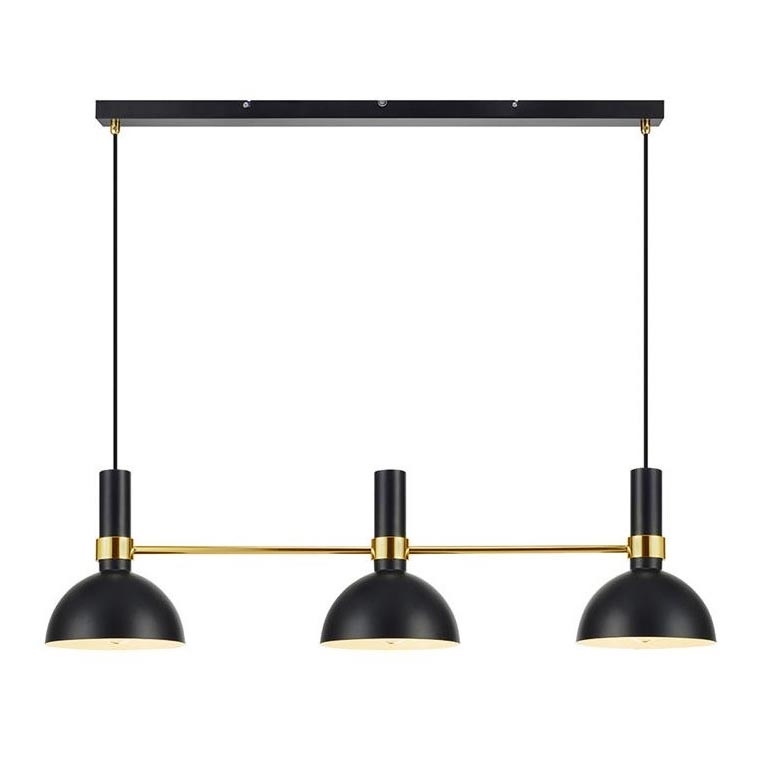 Markslöjd 106971 - Lampadario a sospensione con filo LARRY 3xE27/60W/230V nero/oro