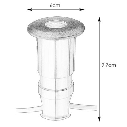 Markslöjd 107284 - Faretto da incasso LED per esterni GARDEN24 LED/0,8W/24V IP44 nero