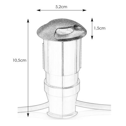 Markslöjd 107289 - Faretto da incasso LED per esterni GARDEN24 LED/0,8W/24V IP44 nero