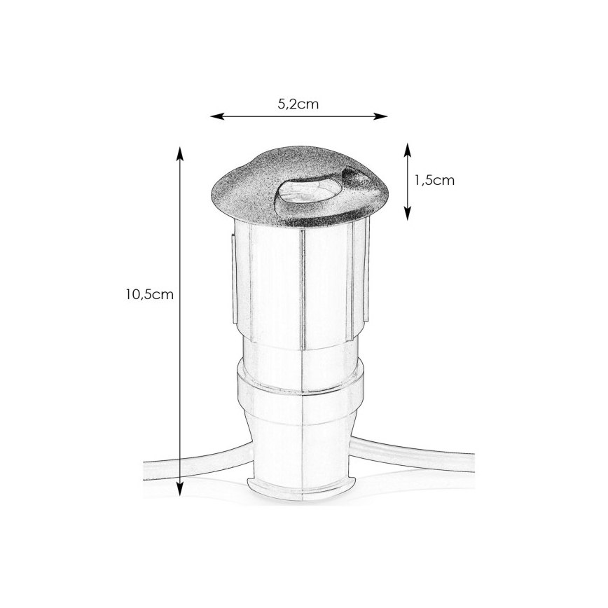Markslöjd 107289 - Faretto da incasso LED per esterni GARDEN24 LED/0,8W/24V IP44 nero