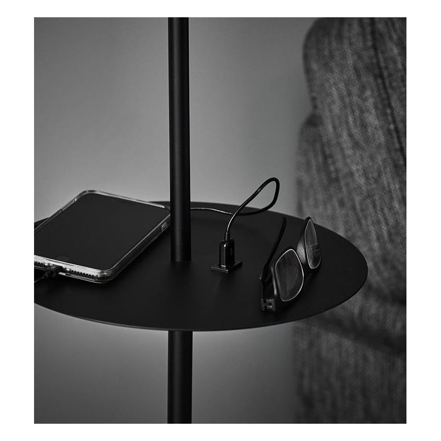 Markslöjd 107307 - Lampada da terra con USB LINEAR 1xE14/40W/230V