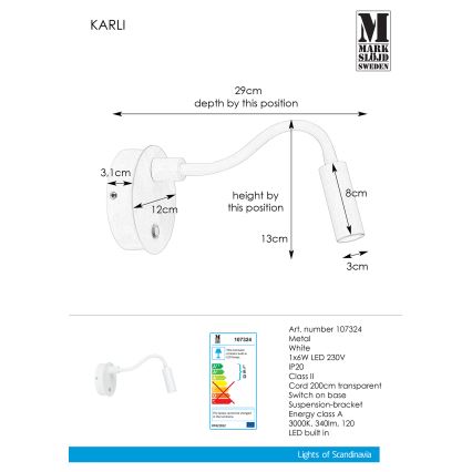 Markslöjd 107324 - Applique a LED KARLI LED/6W/230V