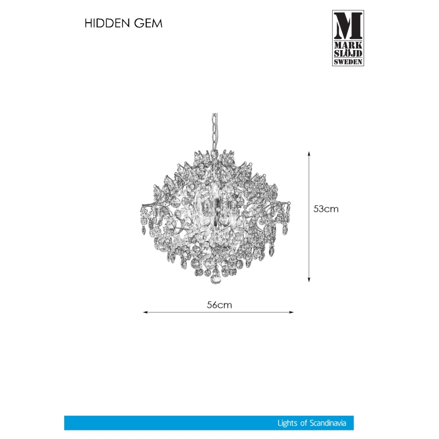 Markslöjd 107415 - Lampadario di cristallo a sospensione con catena HIDDEN 6xE14/40W/230V