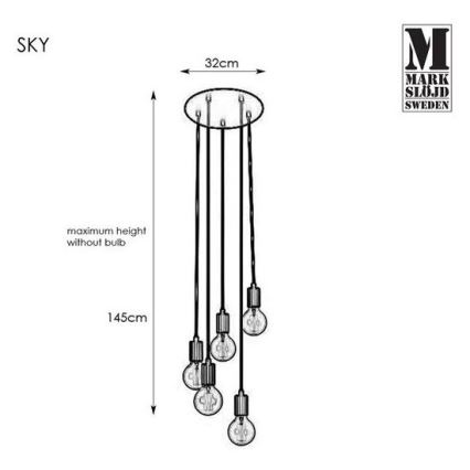 Markslöjd 107467 - Lampadario a sospensione con filo SKY 5xE27/60W/230V