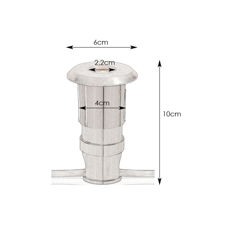 Markslöjd 107716 - Lampada da incasso LED per esterni GARDEN24 LED/0,8W/24V IP44 nero/cromo opaco