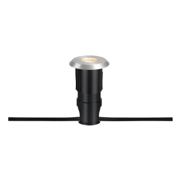 Markslöjd 107717 - Lampada da incasso per esterni GARDEN24 LED/3W/24V IP44 nero/cromo satinato