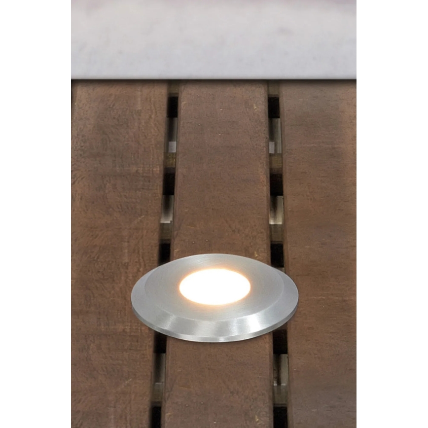 Markslöjd 107717 - Lampada da incasso per esterni GARDEN24 LED/3W/24V IP44 nero/cromo satinato