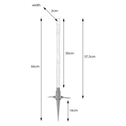 Markslöjd 107719 - Lampada da esterno LED GARDEN24 LED/3W/24V 66 cm IP44 nero/trasparente