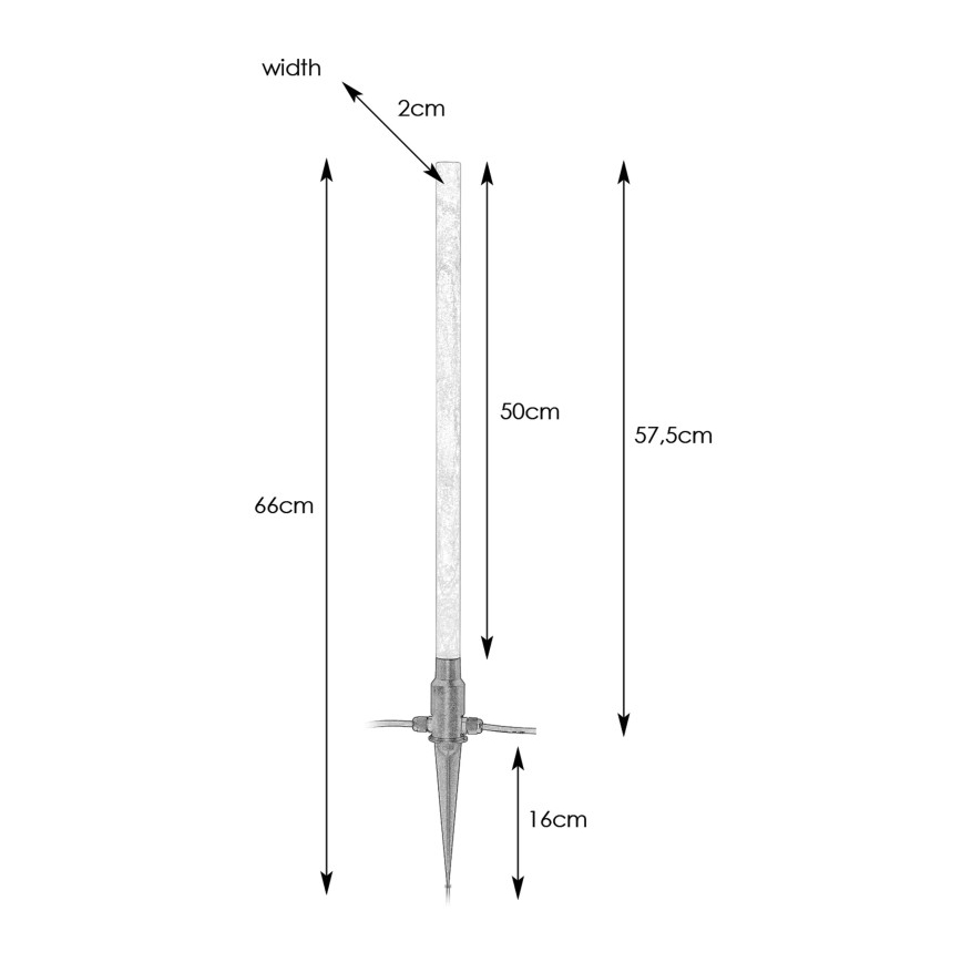 Markslöjd 107719 - Lampada da esterno LED GARDEN24 LED/3W/24V 66 cm IP44 nero/trasparente