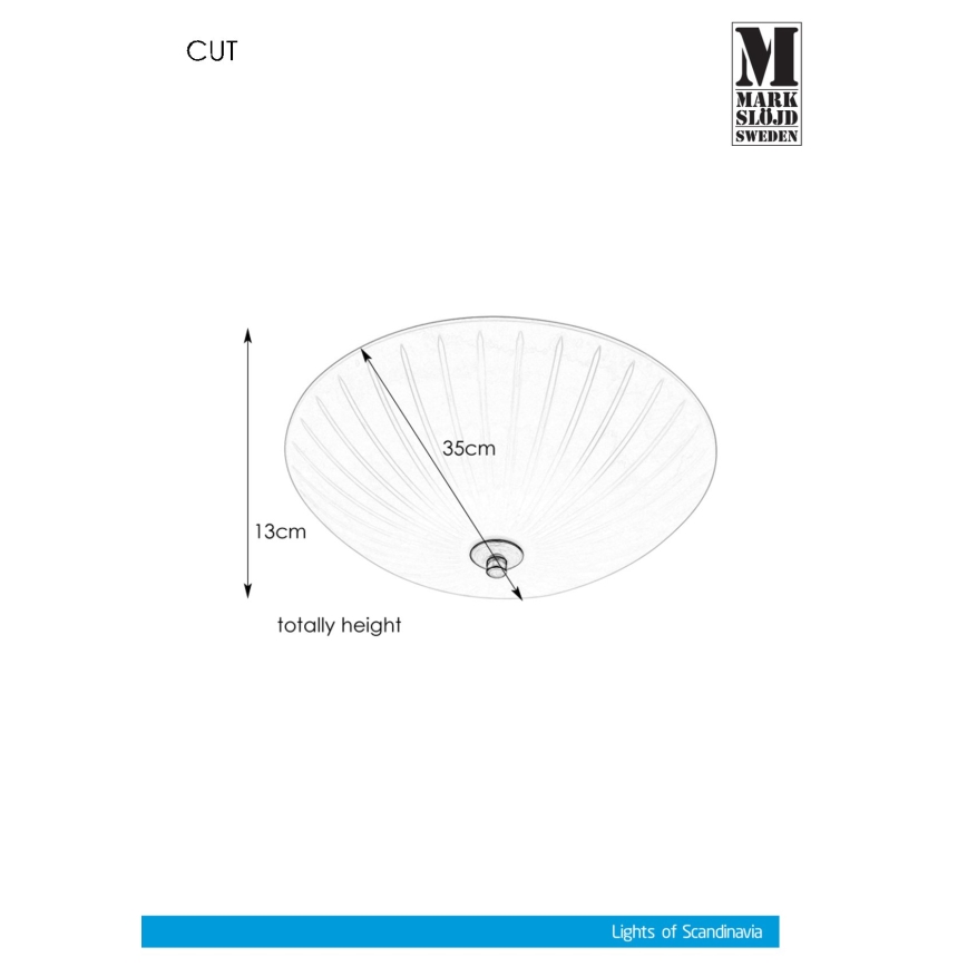 Markslöjd 107758 - Plafoniera CUT 2xE14/40W/230V diametro 35 cm
