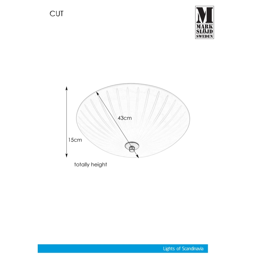 Markslöjd 107759 - Plafoniera CUT 3xE14/40W/230V diametro 43 cm