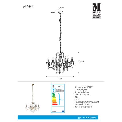 Markslöjd 107771 - Lampadario a sospensione con catena MARY 6xE14/40W/230V
