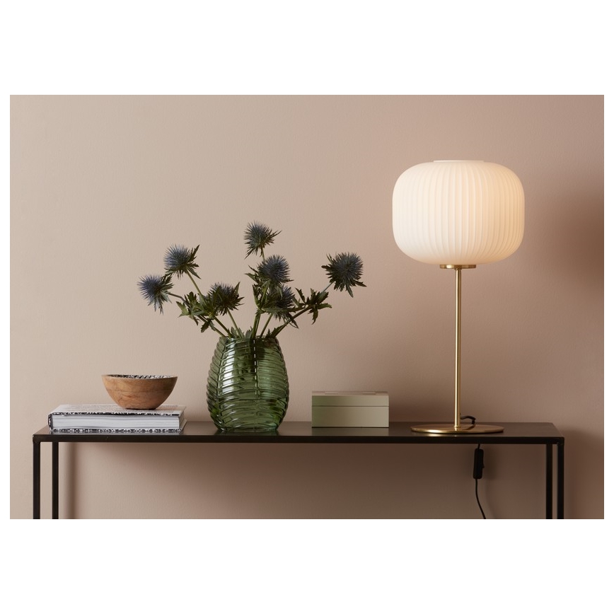 Markslöjd 107819 - Lampada da tavolo SOBER 1xE27/60W/230V bianca/ottone