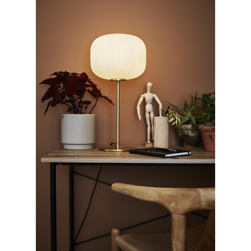 Markslöjd 107819 - Lampada da tavolo SOBER 1xE27/60W/230V bianca/ottone