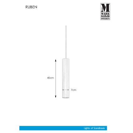 Markslöjd 107880 - Lampadario a sospensione con filo RUBEN 1xGU10/35W/230V