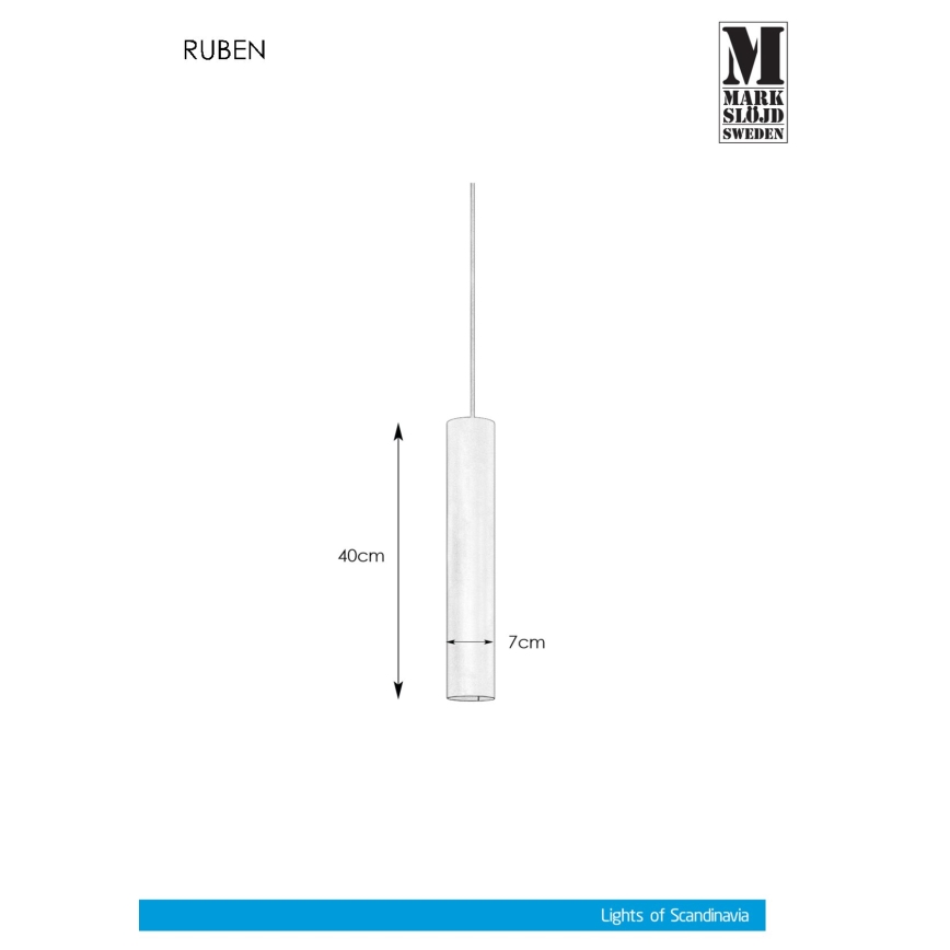 Markslöjd 107880 - Lampadario a sospensione con filo RUBEN 1xGU10/35W/230V