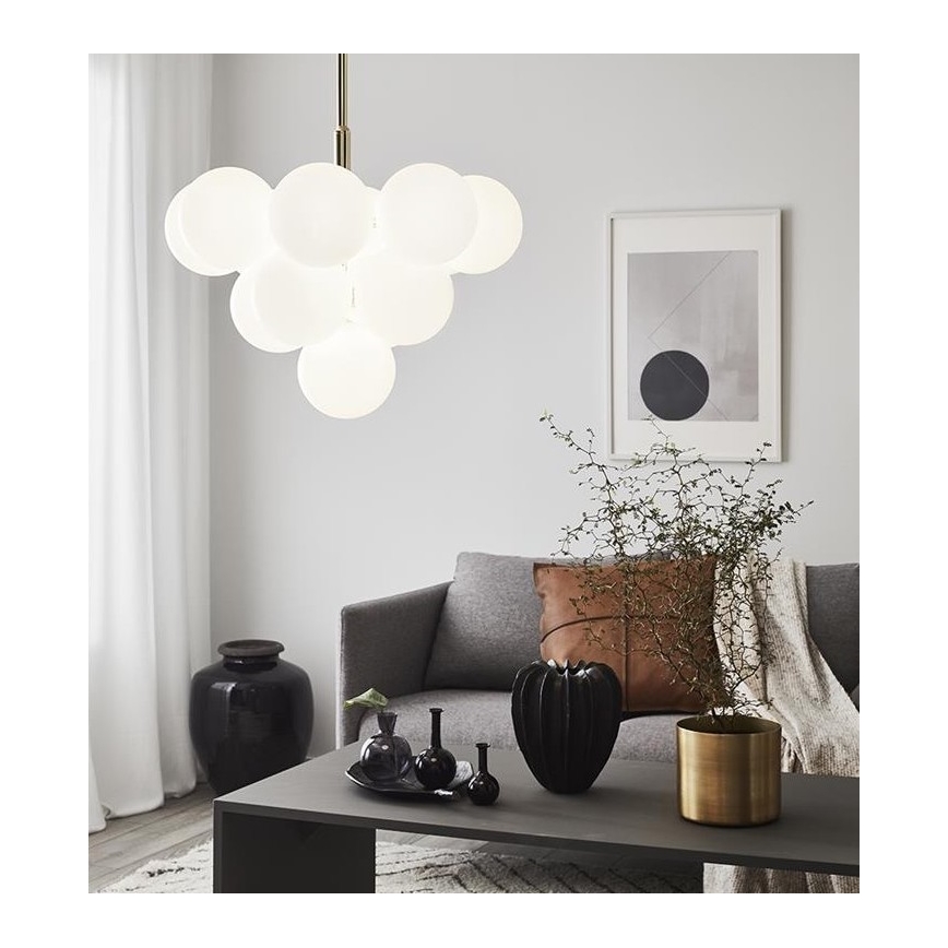 Markslöjd 107903 - Lampadario a stelo MERLOT 13xG9/20W/230V Ø 56 cm bianco/oro