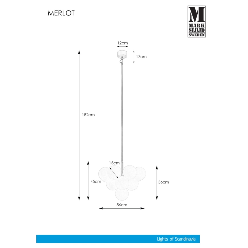 Markslöjd 107911 - Lampadario a sospensione con supporto rigido MERLOT 13xG9/20W/230V