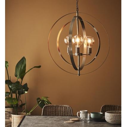 Markslöjd 107941 - Lampadario a sospensione con catena ORBIT 3xE27/60W/230V