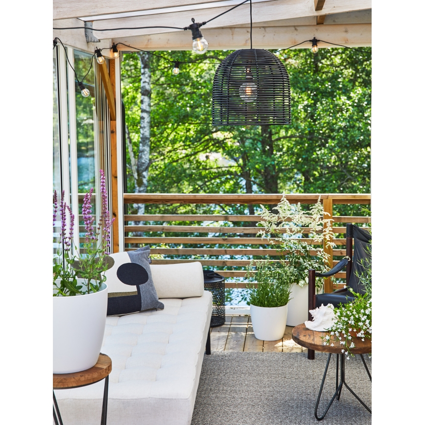 Markslöjd 107990 - Lampada a sospensione per esterni GARDEN24 LED/2,86W/24V IP44 rattan/nero