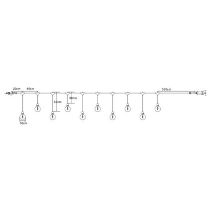 Markslöjd 108021 - Catena LED da esterno GARDEN24 START 7,5m 10xLED/2,9W/230V IP44