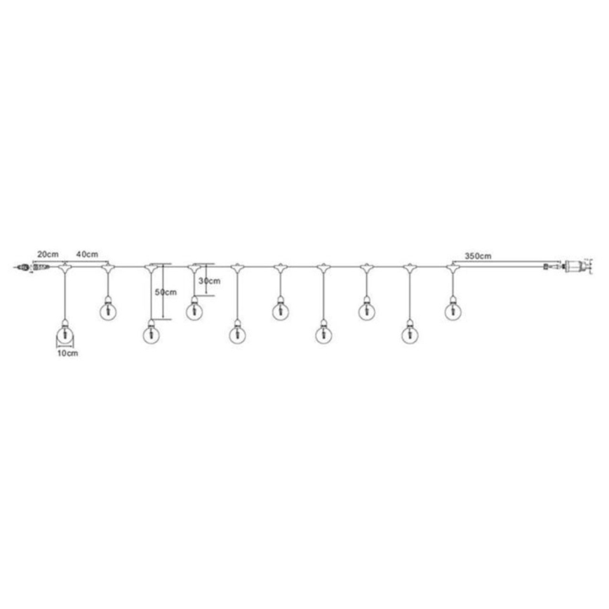 Markslöjd 108021 - Catena LED da esterno GARDEN24 START 7,5m 10xLED/2,9W/230V IP44