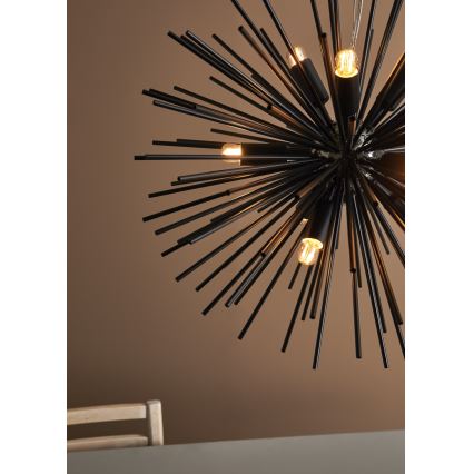 Markslöjd 108048 - Lampadario su filo SOLEIL 9xE14/20W/230V nero