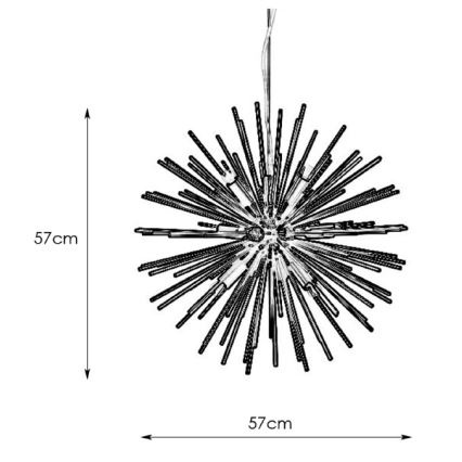 Markslöjd 108048 - Lampadario su filo SOLEIL 9xE14/20W/230V nero