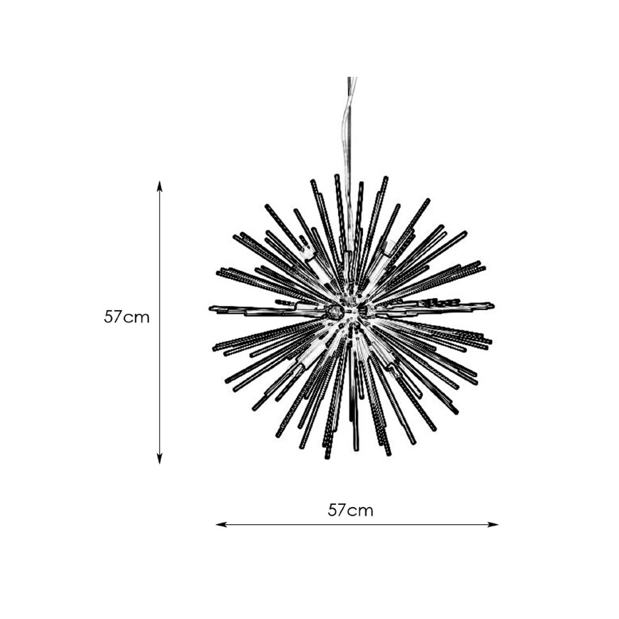 Markslöjd 108048 - Lampadario su filo SOLEIL 9xE14/20W/230V nero