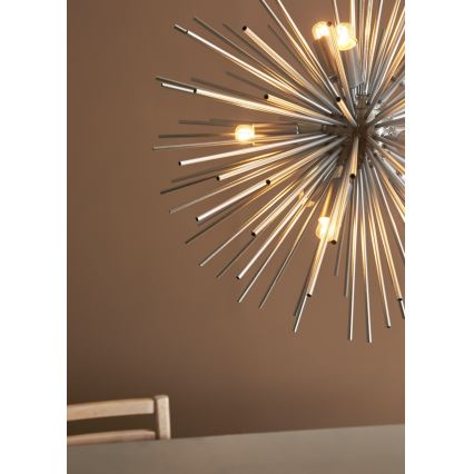 Markslöjd 108049 - Lampadario su filo SOLEIL 9xE14/20W/230V argento