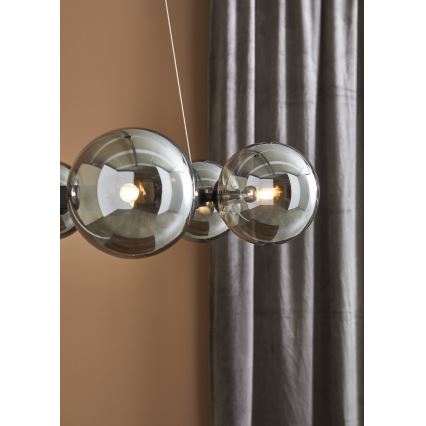 Markslöjd 108051 - Lampadario su filo CIRCLE 6xG9/20W/230V nero