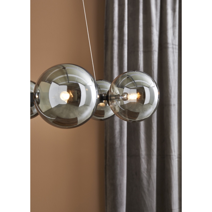 Markslöjd 108051 - Lampadario su filo CIRCLE 6xG9/20W/230V nero