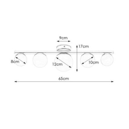 Markslöjd 108066 - Plafoniera da bagno PURO 5xG9/20W/230V IP44