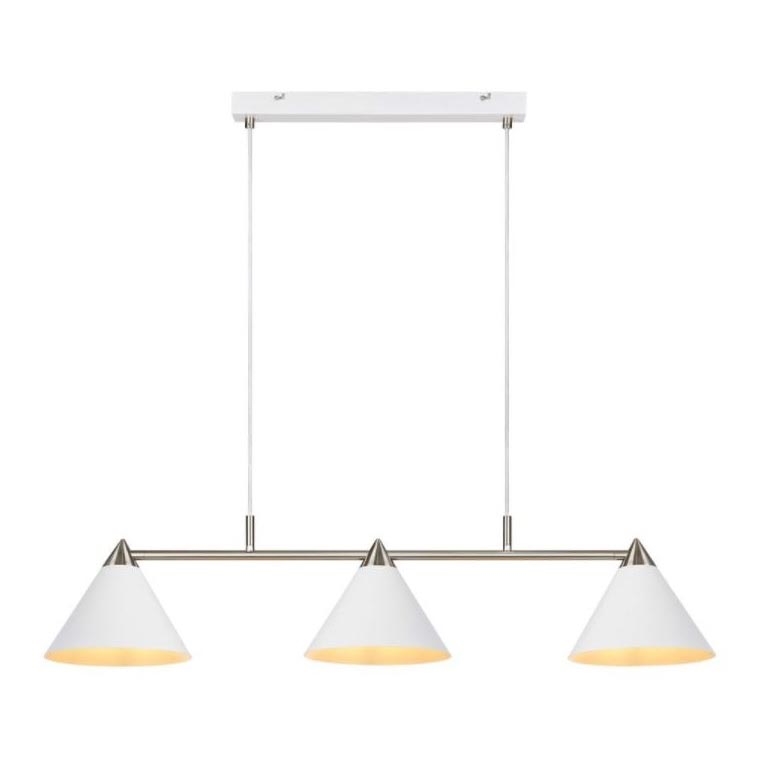 Markslöjd 108075 - Lampadario su filo KLINT 3xE14/40W/230V bianco