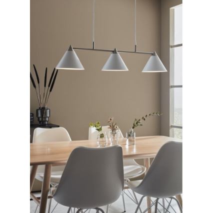 Markslöjd 108075 - Lampadario su filo KLINT 3xE14/40W/230V bianco