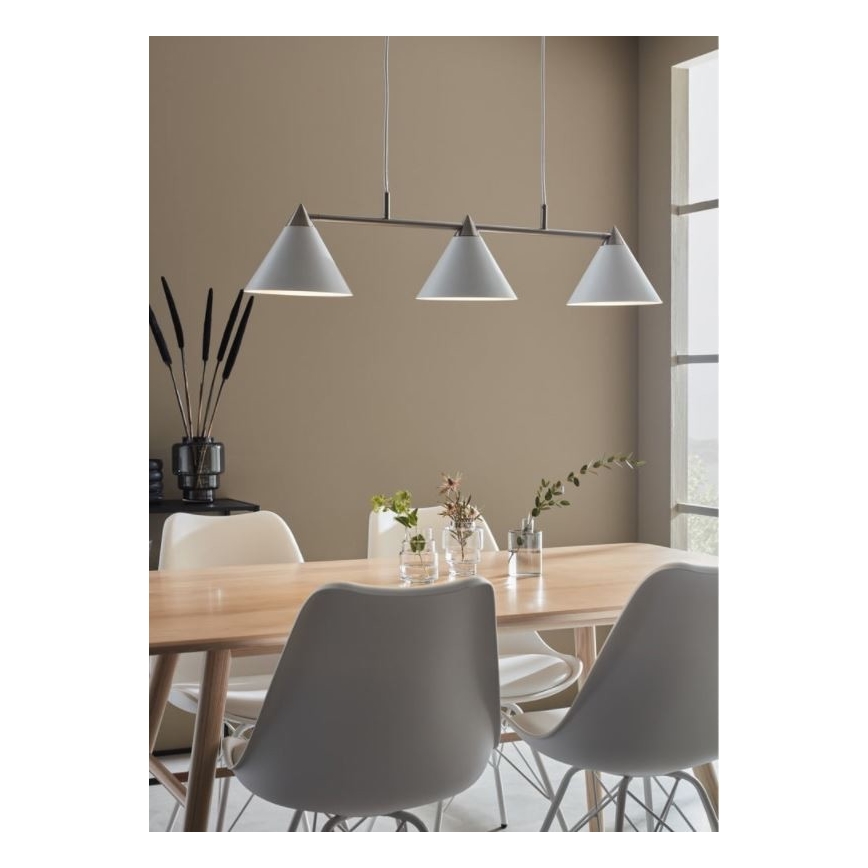Markslöjd 108075 - Lampadario su filo KLINT 3xE14/40W/230V bianco