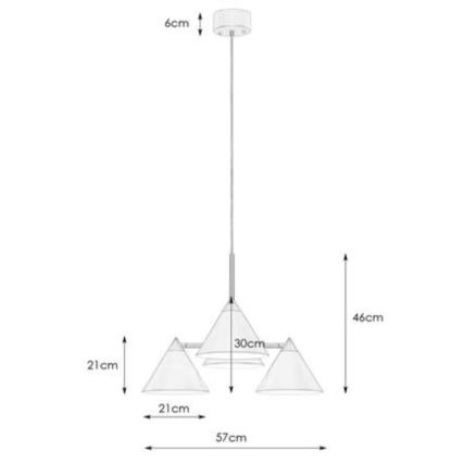 Markslöjd 108077 - Lampadario su filo KLINT 4xE14/40W/230V bianco