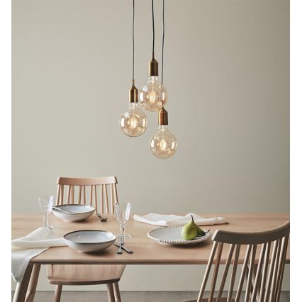 Markslöjd 108099 - Lampadario su filo BRONX 3xE27/60W/230V bronzo