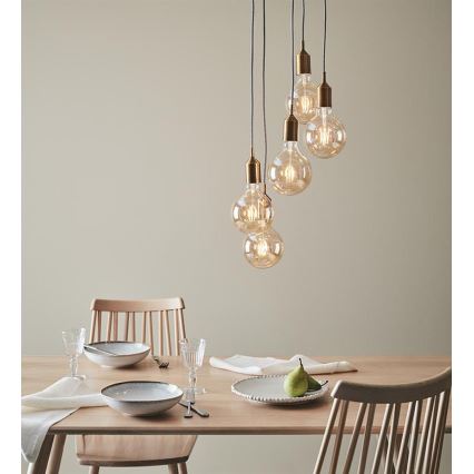 Markslöjd 108100 - Lampadario su filo BRONX 5xE27/60W/230V bronzo