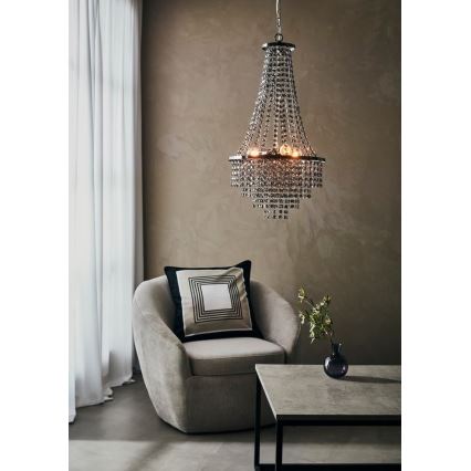 Markslöjd 108124 - Lampadario di cristallo su filo ALLINGTON 3xE14/25W/230V nero