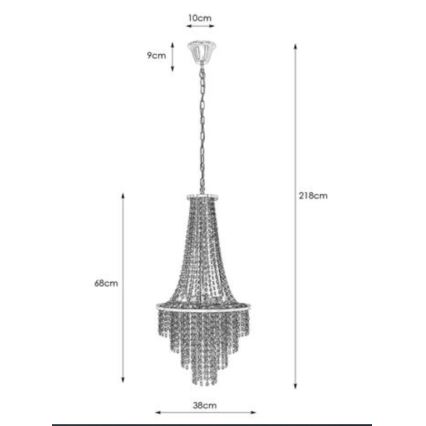 Markslöjd 108124 - Lampadario di cristallo su filo ALLINGTON 3xE14/25W/230V nero