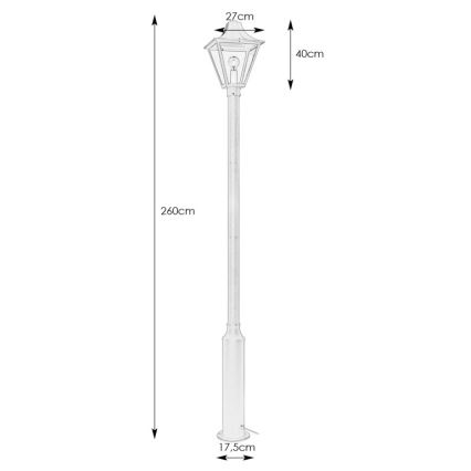 Markslöjd 108171 - Lampada da esterno LED GARDEN24 LED/3W/24V 260 cm IP44 nera