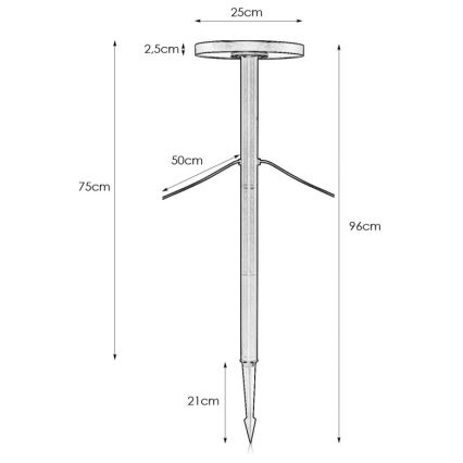 Markslöjd 108173 - Lampada da esterno LED GARDEN24 LED/5W/24V 96 cm IP44 nera