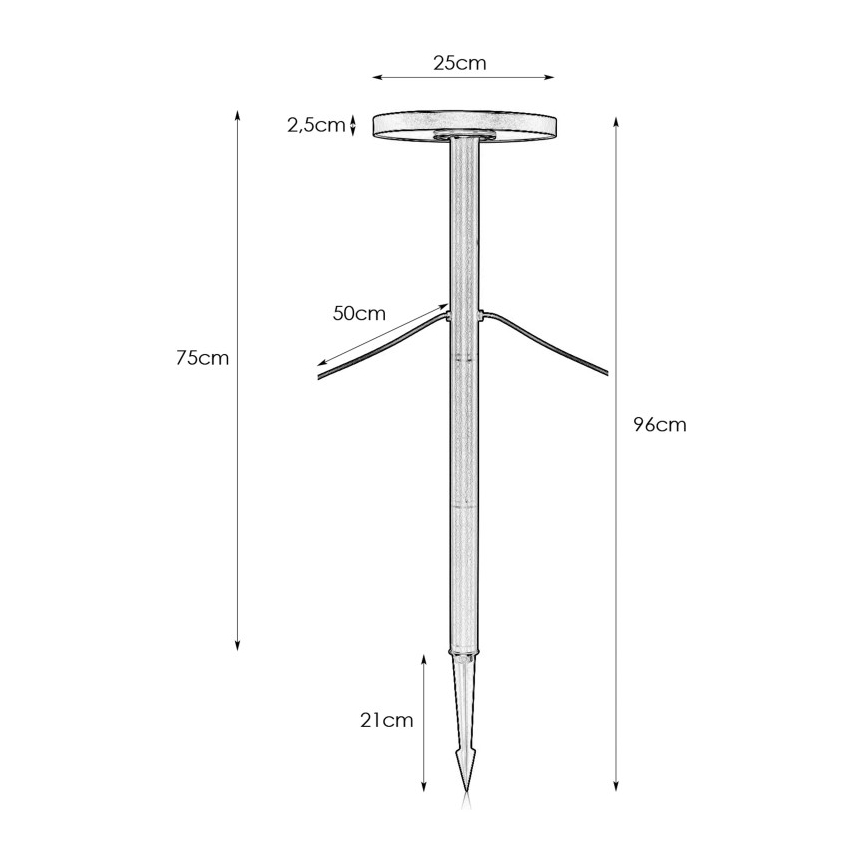 Markslöjd 108173 - Lampada da esterno LED GARDEN24 LED/5W/24V 96 cm IP44 nera