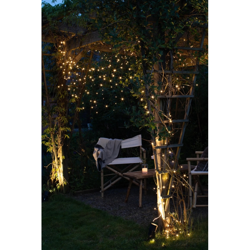 Markslöjd 108179 - Tenda luminosa natalizia LED da esterno GARDEN24 160xLED/24V 3,1m bianco caldo