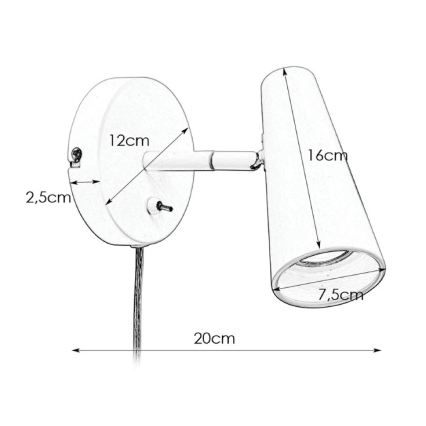 Markslöjd 108199 - Luce Spot da parete CREST 1xGU10/7W/230V bianco