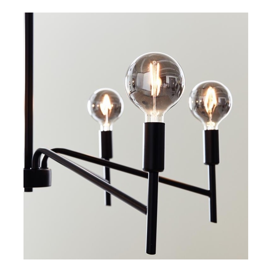 Markslöjd 108209 - Lampadario su corda MONARCH 6xE14/18W/230V nero
