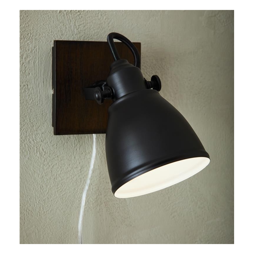 Markslöjd 108211 - Faretto da parete NATIVE 1xE14/18W/230V nero/marrone