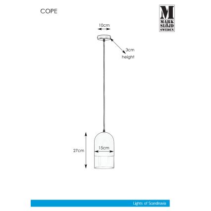 Markslöjd 108225 - Lampadario su corda COPE 1xE14/18W/230V